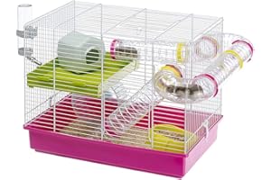 Ferplast 57912411 Jaula para hámsteres Laura, Accesorios incluidos, 46 x 29,5 x 37,5 cm Blanco