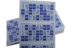 KEKA 600 Cartones para Bingo de 90 Bolas (Azul) Tambien Opciones Bicolor y Packs Ahorro!