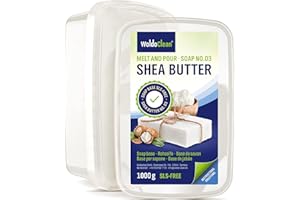 ‎WOLDOCLEAN WoldoClean Glycerinseife Sheabutter Seife zum Selber machen - 1kg für Kinder & Erwachsene Verpackung Mikrowelle geeignet