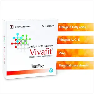 Vivafit Antioxidants Capsule Omega -3 Fatty Acids, Vitamin A, Vitamin C, Vitamin E, Multivitamins, Zinc, Minerals