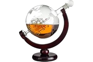 Geschenke 24 Decanter per Vino Cognac, Brandy, Vodka e Whisky Mappamondo, Idee Regalo per Anniversario, Matrimonio, Compleanno, Festa del Papà, Natale