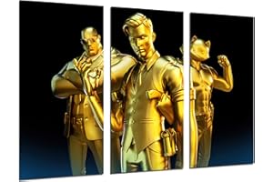 DKORARTE Tableau Moderne Photo Jeu Vidéo Fortnite, Epic Games, Doré 2ème Saison, 97 x 62 cm, réf. 27335