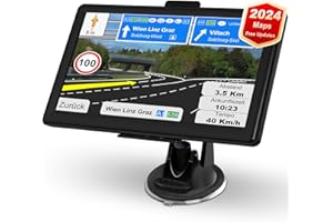 Jimtour GPS Navigationsgerät für Auto LKW 2024 - LKW Navi Auto 7 Zoll LKW Navigation für Auto mit Europa UK 52 Karten, Lebenslang kostenloses Kartenupdate, Blitzerwarnung Spracheführung POI Fahrspur