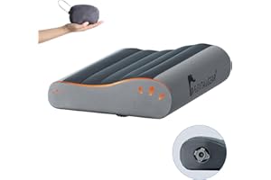 FLEXTAILGEAR Cuscino da campeggio gonfiabile per il collo, da viaggio ergonomico con fodera rimovibile lavabile in TPU, vescica separata per escursionismo