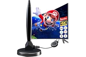 WAINHEFU 2024 Newest TV Aerial - Digital TV Antenna Support 4K 1080p HD VHF UHF All TV's with Signal Booster & 16.4 ft Coax Cable for Freeview Local Channels