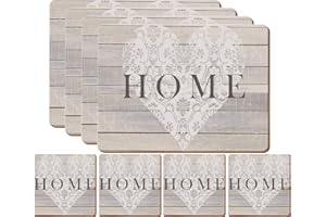 PRODBUY LIMITED Set of 4 Home Heart Placemats & 4 Coasters