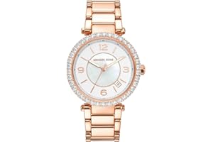 Michael Kors Orologio Parker per donna, Movimento al quarzo a tre lancette con cinturino in acciaio inossidabile o in pelle