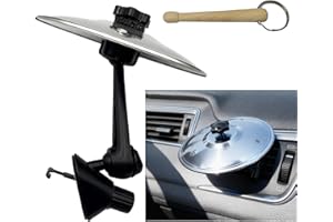 DOINEUFL Batterie pour voiture, mini cymbale de voiture, cuvette de voiture design compact, décoration de batterie pour voiture, pour tous les types de véhicules batteurs, amateurs de musique (argent)