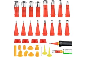 Bekecidi Edelstahldüsen Silikonspritze 33PCS Dichtmittel Abdichten Düsen Edelstahl Dichtungsdüse Abnehmbar Dichtungsdüsen Silikonspritze Aufsatz Edelstahl Dichtungsdüse Silikon