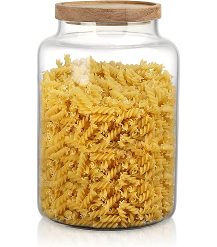 Pot de stockage Woody - Récipient en verre de haute qualité avec