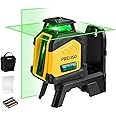 PREXISO 360° Laser Level Self Leveling, 100Ft Dual Power Cross Line Laser - Wide Angle Vertical Line for Construction, Floor Tile, Renovation with Magnetic Base, Wall Panel Stand, Carry Bag