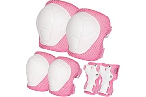 EASTINEAR Kids Knee Pads Elbow Pads Wrist Guards for Ages 3-9, Skateboard Protective Gear Set 6 in 1 for Boys and Girls, Toddler Safety Pads for Bike Roller Skate Scooter Rollerblade