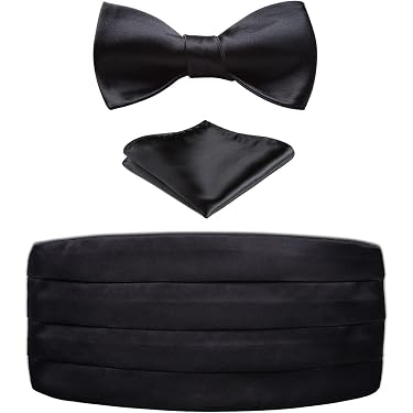 TOPTIE (prix/unité) hommes kummerbund en satin noir Ceinture de Smoking