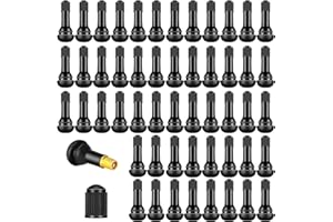 Scettar 110 Pcs Valve Pneu Voiture TR413, Valve de Vide de Pneu Tubeless(46mm),Valves en Caoutchouc Snap-in Jantes,Convient pour Les Voitures, Motos et vélos