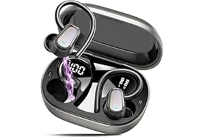 OYIB AI Ecouteur Traducteur Instantané, 50H Bluetooth 5.4 Oreillette Instantané avec 164 Langues/6 Modes de Traduction, 3 in 1 AI Écouteur Vocal Instantané pour Voyage/Affaires Noir Clair