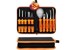RggEyy Halloween Kürbis Schnitzset 10 Stück, Professionelles Stabiles Edelstahl Kürbis Schnitzwerkzeug, Pumpkin Carving Tools Set für Halloween DIY Handwerk für Kinder und Erwachsene