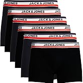JACK &amp; JONES Men's Boxer Briefs 6 Pack Basic Stretch Underwear Retro Cotton Black Red Green Blue Grey S M L XL XXL 3XL 4XL 5X