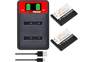 Pickle Power 2X EN-EL19 Batería & LED Doble Cargador para Coolpix S32 S33 S100 S2500 S2800 S3100 S3200 S3500 S3600 S4100 S5200 S6500 S6600 S6800 S6900