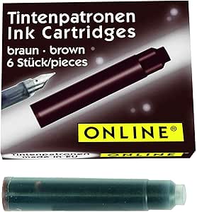 Online Standard Tintenpatronen Universelle Fuller Tinte Kompatibel Mit Allen Gangigen Standard Fullern Ersatz Patronen Fur Fullhalter Und Rollerball 6 Stuck Farbe Braun Amazon De Burobedarf Schreibwaren