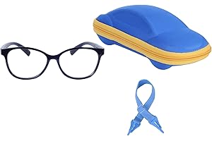 JOXIGO Kinder Brille Blaulichtfilter Ohne Stärke UV Blockieren TR90 Brillenfassungen für Jungen und Mädchen + Einstellbare Brillenband + Brillenetui