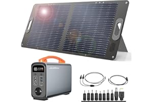 JustNow Générateur éléctrique Portable 240W/ 320Wh avec Panneau Solaire Pliable 100W, Station éléctrique Solaire Batterie LiFePO4 pour l'extérieur, pour le camping, le plein air