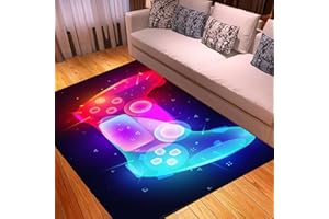PEIHUODAN Alfombras Gaming Suelo Habitacion Grandes Pequeñas Juvenil Chico Infantiles Alfombras Gamer Videojuegos Modernas Grande Alfombras Salon Baño Antideslizante Lavables Vinilo (Azul,120x180 cm)
