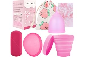 EACHPT Menstrual Cups, 4Pcs Reusable Menstrual Disc with Storage Bag, Soft Flexible Medical Grade Silicone,Period Disc Set with 12 Hr Wear, Sanitary Pad and Tampon Alternative, Size L