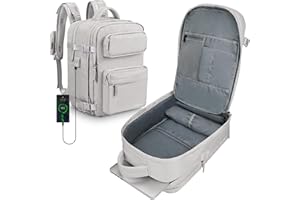 LIVACASA Wodoodporny plecak podróżny dla kobiet, unisex do noszenia w kabinie, plecak podróżny, na co dzień, plecak roboczy, plecak pasuje do laptopa o przekątnej ekranu 15,6 cala, z przegrodą na buty