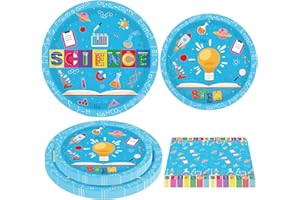 INSPIREYEE 120 Pack Science Party Decorations Mad Scientist Theme Birthday Party Supplies Science Party Paper Dinnerware-Plate, Napkin for kid Science Lab Birthday Party Decoration Baby Shower for 40 Guests