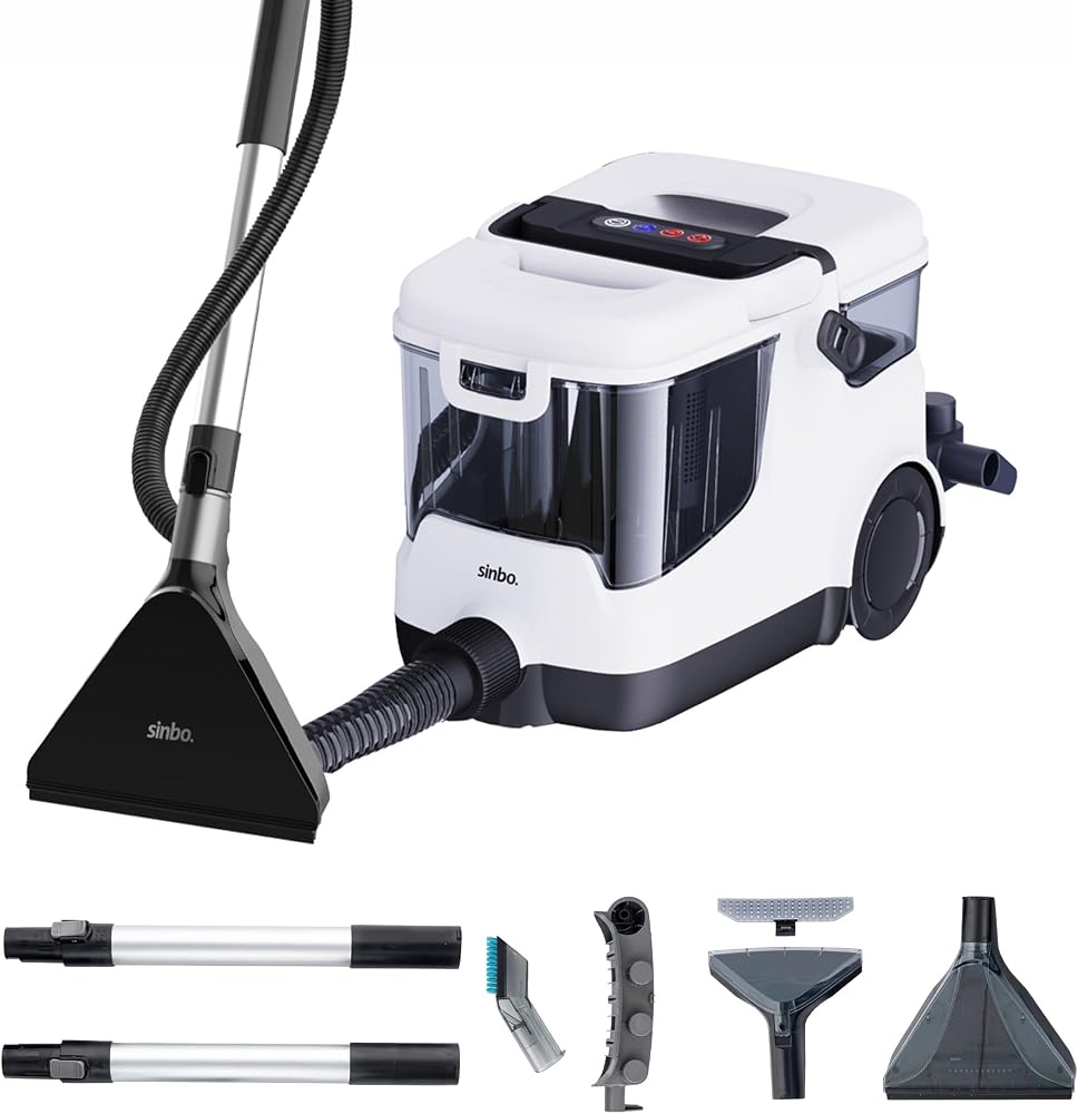 Sinbo SSC-7607 Buharlı Koltuk ve Halı Yıkama Makinesi, 1000W Motor Gücü, 1200W Isıtıcı, 3.5L Su Tankı, Koltuk Halı Araç Döşeme ve Yatak Temizleme Makinesi, Buharlı Derin Temizlik