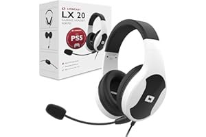 Lioncast Cuffie da Gioco LX20 - Cuffie Gaming con Microfono, Audio Surround, Driver al Neodimio da 50 mm - Compatibili con PS5, Xbox, Telefono, Computer, tablet - Accessori per Giocatori - Bianche