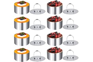 RICOFOT Coppapasta, 8 Pezzi Coppapasta Tondi, Acciaio Inossidabile Coppa Pasta di Acciaio, Fai da Te Coppa Pasta Adatto per Preparare Torte Glasse Biscotti Panini Cioccolatini e Insalate Sagomate