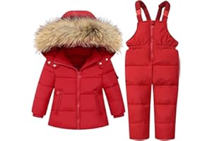 GENERIC Veste de neige 2 pièces pour enfant, veste à capuche d'hiver et pantalon de neige, combinaison de ski pour garçons et filles, ultra légère