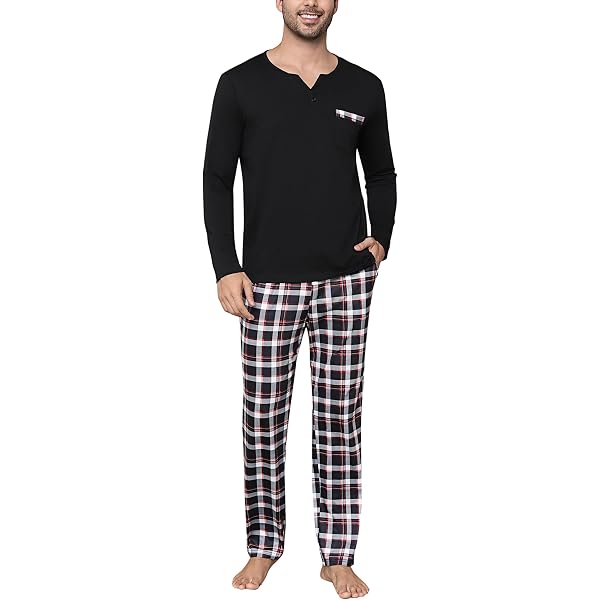 NAFING Pyjama Homme, Pyjama Homme Chaud Et Doux Ensembles De Pyjama Homme Coupe Slim Décontracté Pyjama Hiver Col Rond À Manche Longue Et Pantalon Deux Pièces NAFING Pyjama Homme, Pyjama Homme Chaud Et Doux Ensembles De Pyjama Homme Coupe Slim Décontracté Pyjama Hiver Col Rond À Manche Longue Et Pantalon Deux Pièces