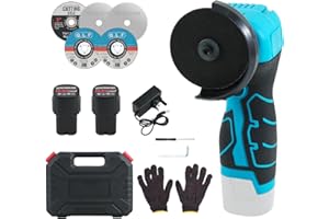 CUPEOHOME 16.8V Mini Cordless Angle Grinder with 5 Cutting Discs and 2x2000mAh Batteries, 19500RPM 76mm Side Disc Mini Grinder Tool for Cutting, Polishing and Sanding