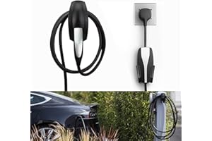 SEVEN SPARTA ® EV Charging Cable Holder with Chassis Bracket for Tesla Model 3 Model Y Model X Model S, Type 2 Wall Bracket for EV Charger Cable Organizer Tesla Accessories Car Wall Connector