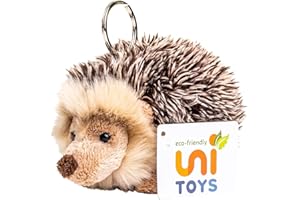 Uni-Toys - Erizo con Llavero - 13 cm (Longitud) - Animal del Bosque - Peluche de Peluche.