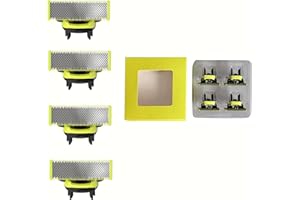 Wheriss 4PCS Lames de rasoir de remplacement - Compatible avec les rasoirs les modèles 𝗢𝗻𝗲𝗕𝗹𝗮𝗱𝗲 et 𝗢𝗻𝗲𝗕𝗹𝗮𝗱𝗲 Pro Lames de rechange - Lames durables en acier inoxydable