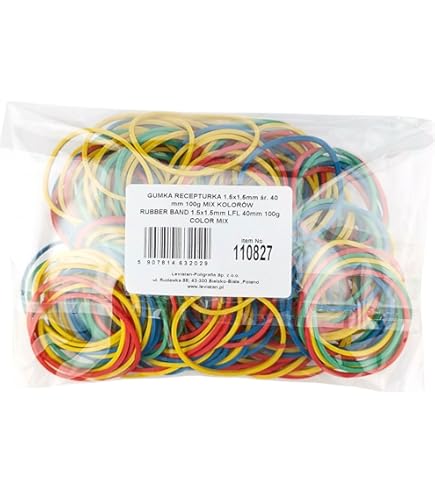 Bag élastiques Multicolores Élastiques Pavo 60mm X1.5mm | Lot 1kg | Couleurs Assorties Fourniture Bureau