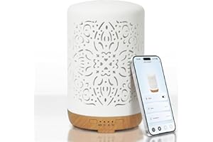 Earnest Living Inteligentny dyfuzor WiFi do olejków eterycznych, ceramiczny dyfuzor 250 ml, z aplikacją Alexa Google Home, sterowanie telefonem, LED i automatyczne wyłączanie, nawilżacz powietrza,