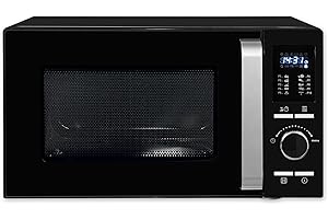 ‎EXQUISIT Exquisit Microwave MW 8925-7 Hsw, 25 Litre Cooking Chamber, 900 Watt, 1950 W Grill, 1950 W Hot Air, Timer, Microwave 11 Levels, Black, Includes Turntable and Interior Lighting