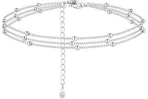 ORAZIO 925 Sterling Silver Ankle Bracelet Multilayer Anklets for Women Heart Round Ball zircon Multiple styles Anklets Adjustable Chain Summer Beach Foot Jewelry