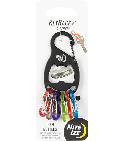 Nite Ize MicroLink Moschettone in acciaio inox, mini portachiavi, per multi utensili e altro, confezione da 4