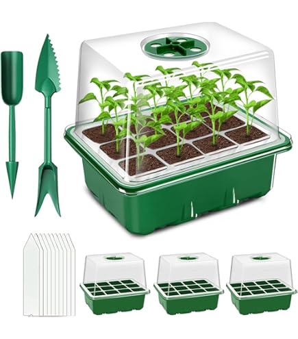 5 Pack Kweekbakken met TORENKAP en LED voor 60 zaailingen 5 Pack Kweekbakken met TORENKAP en LED voor 60 zaailingen