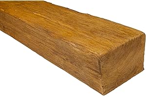 DECOWOOD DECO WOOD viga de techo ED105 de poliuretano, 2m de longitud, viga de PU madera óptica (marrón claro - 19x13cm) decoración interior vigas decorativas revestimiento de tubos