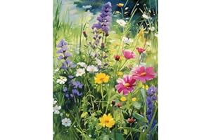 askkqtx Malen Nach Zahlen für Erwachsene,Wasserfarbe Blumen Gras DIY Paint by Numbers Adult Handgemalt Ölgemälde Kit für Anfänger und Erwachsene,Pflanzen Als Geschenk Home Wand Dekor 30X40 CM