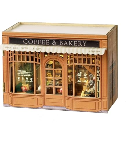 DIY Miniature House Kit, Sushi Shop Model Wooden Assembly Miniature House Kit for Adults Friends Family, Craft Project with Cutting Technology