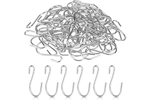 MOZEAT LENS 60 Stück Kleine S-förmige Haken Edelstahl 2,6 cm Silber Mini Metall Aufhänger Haken für DIY Handwerk Schlüsselanhänger Schmuck