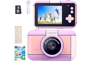 YunLone Aparat fotograficzny dla dzieci, 24 MP Selfie Aparat dla dzieci w wieku 3-10 lat, 2,4 "1080P kamera wideo dla dzieci z kartą 32G, Zoom 4X, filtry, aparat prezent dla dzieci 3 4 5 6 7 8 9 10