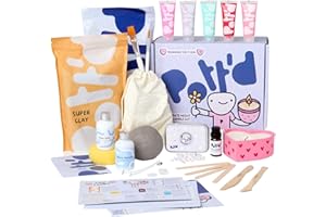 POTT'D Pott’d Kit per Candele: Serata Romantica – Kit Fai da Te per Coppie con Argilla Autoindurente, Cera, Colori, Strumenti, Olio Profumato & Perline – Perfetto per San Valentino o Serate Romantiche